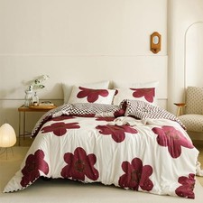 Burgundy Floral Size Comforter Set Sunflower Bedding King Burgundy Sunflower