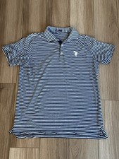 Johnnie-O Men s Short Sleeve Cotton Striped Polo Shirt Blue 1895 Graphic Large