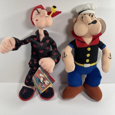 Vintage Popeye The Sailor Man Kelly toy 2003 And 1994 Play-by-play Plush.