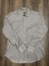 Salvatore Ferragamo Men  s Multicolor Long Sleeve Striped Button Up Shirt Size L