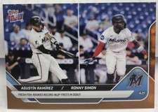 Agustin Ramirez/Ronny Simon 2025 Topps Now MLB Debut RC #96 Orange Foil #'d 7/25