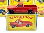 Vintage 1960s Lesney Matchbox #71 JEEP GLADIATOR PICK-UP w/Original Box Good!
