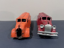 A Pair of VINTAGE MARX/WYANDOTTE PRESSED STEEL GAS OIL TANKER TRUCKS CJ 