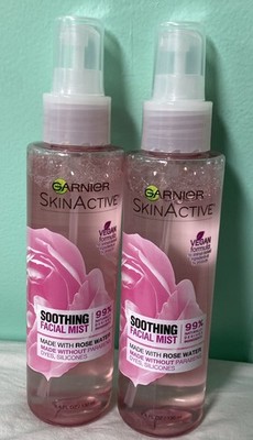2 Garnier Skin Active Soothing Facial Mist with Rose Water Vegan Formula 4.4 Oz