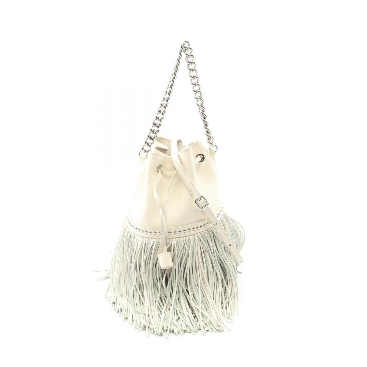 バッグ J&M Davidson Carnival Fringe 2Way White J&M Davidson MEDIUM FRINGE CARNIVAL chain crossbody Handbag