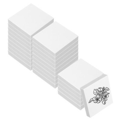 24Pcs 2X2'' Rubber Carving Blocks, Soft Linoleum Art Carving Block, White