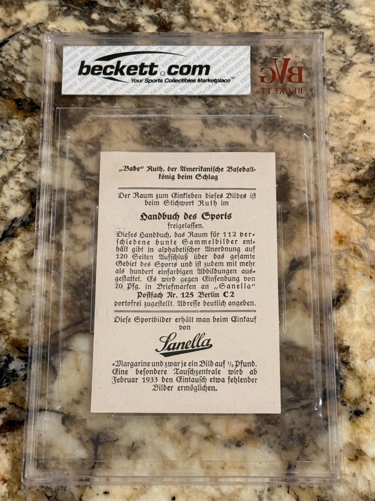 Babe Ruth 1932 Sanella Rare Type 2 BVG 7 NM Centered Sharp Yankees HOF Blue Chip view 2