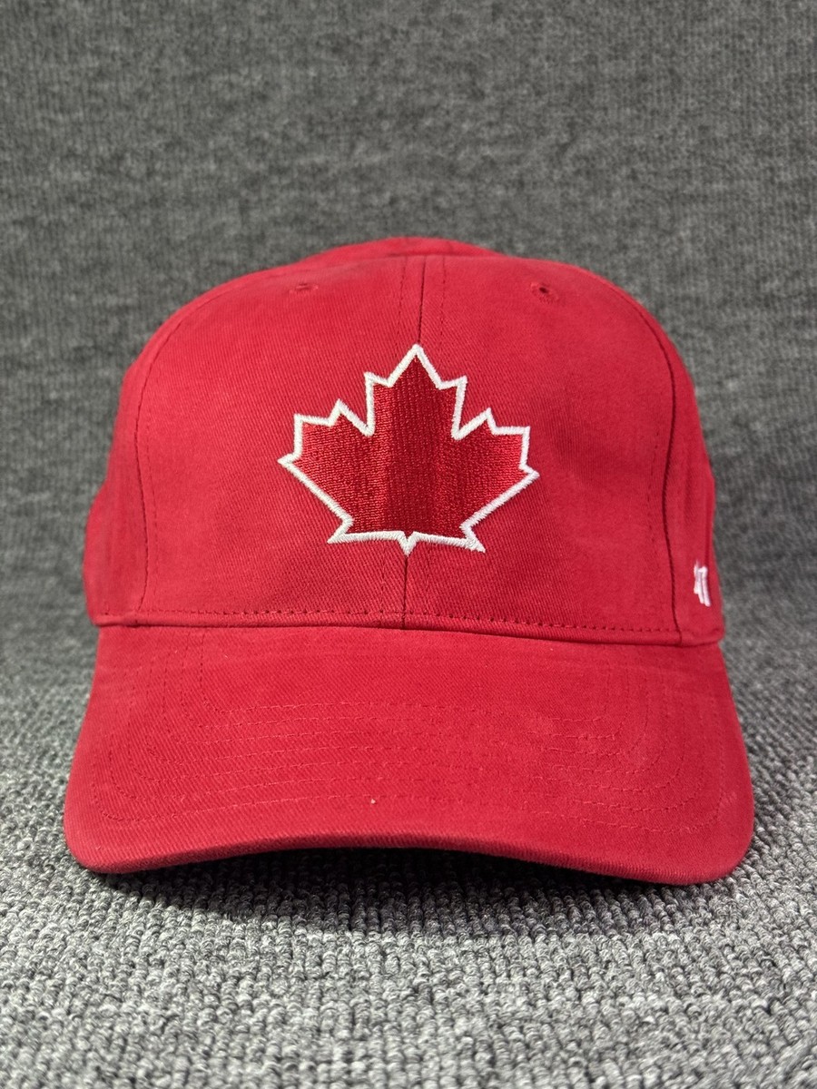'47 Brand Team Canada Baseball Cap Strapback Red One Size Maple Leaf Hat
