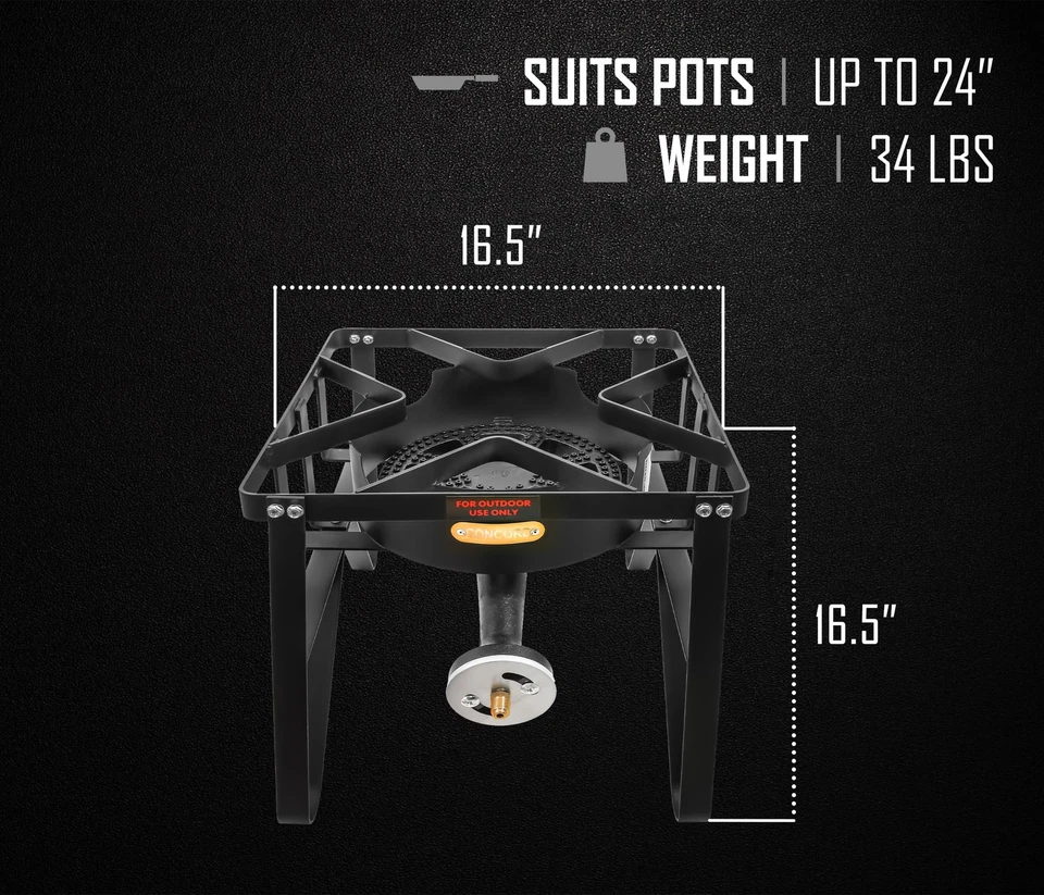 Quemador de propano individual Banjo de lujo, estufa portátil para exteriores de 200.000 BTU para aprox. Foto 4 de 4
