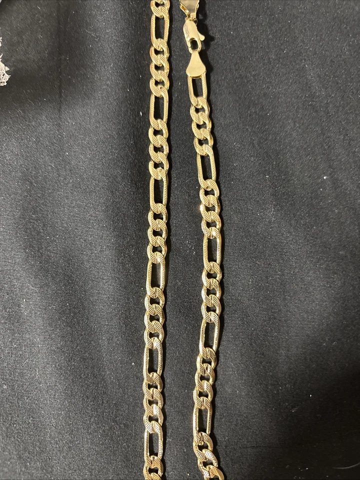 Cadena Figaro rellena de oro de 14 quilates de 28 pulgadas Foto 2 de 2