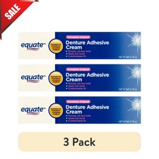 Equate Complete Original Denture Adhesive Cream 2.4 oz (3 Pack) – All Day Hold