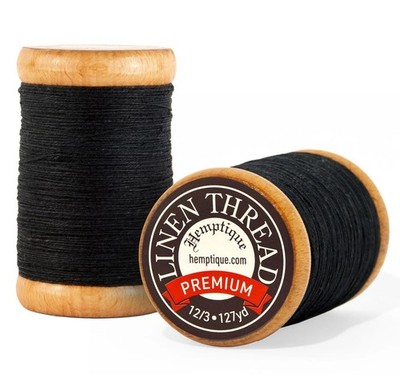 Hemptique Flax Linen Thread 1MM-Black
