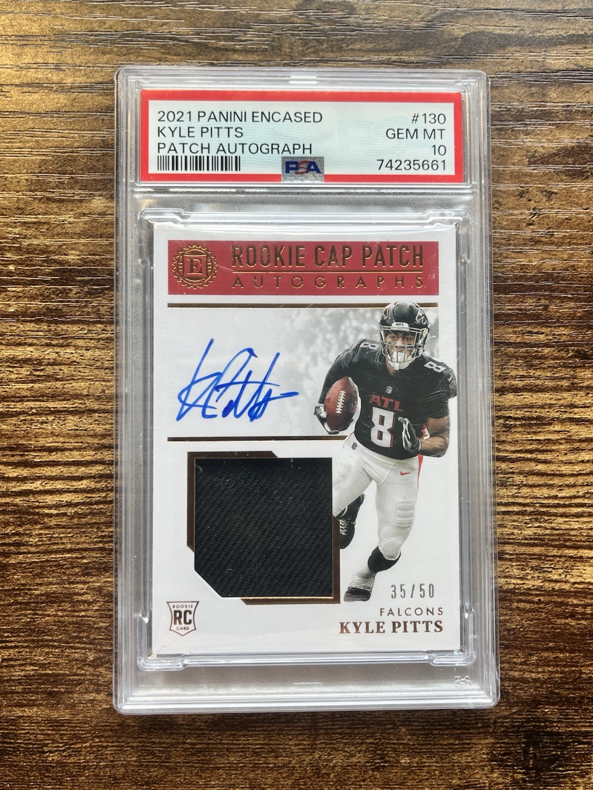 Kyle Pitts Panini Encased #130 Patch Autograph