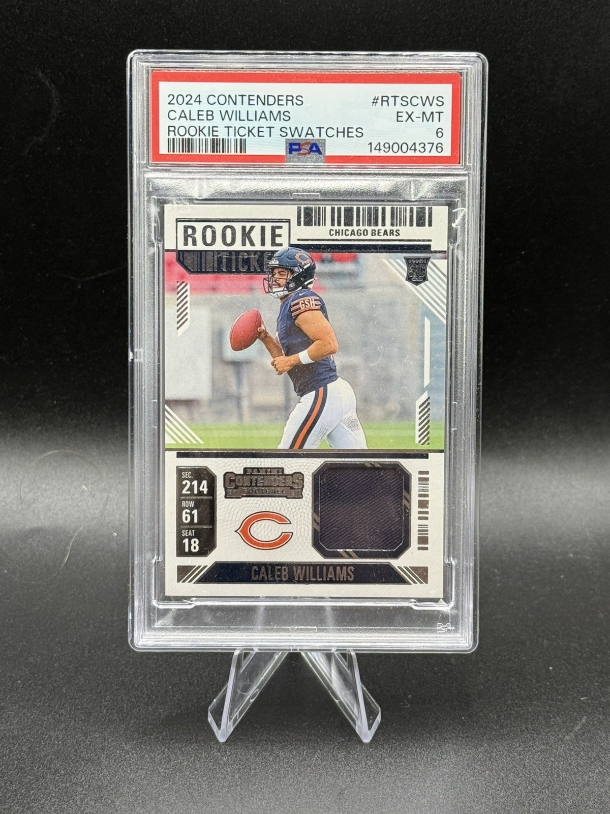 2024 PANINI CONTENDERS ROOKIE TICKET SWATCHES CALEB WILLIAMS ROOKIE RC PSA 6 view 2