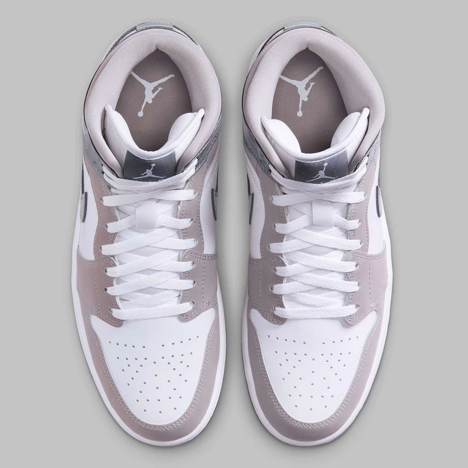 Nike Air Jordan 1 Mid SE Cool Gris Patente Blanco Medio Gris HF3216-100 Para hombres Nby Foto 4 de 4