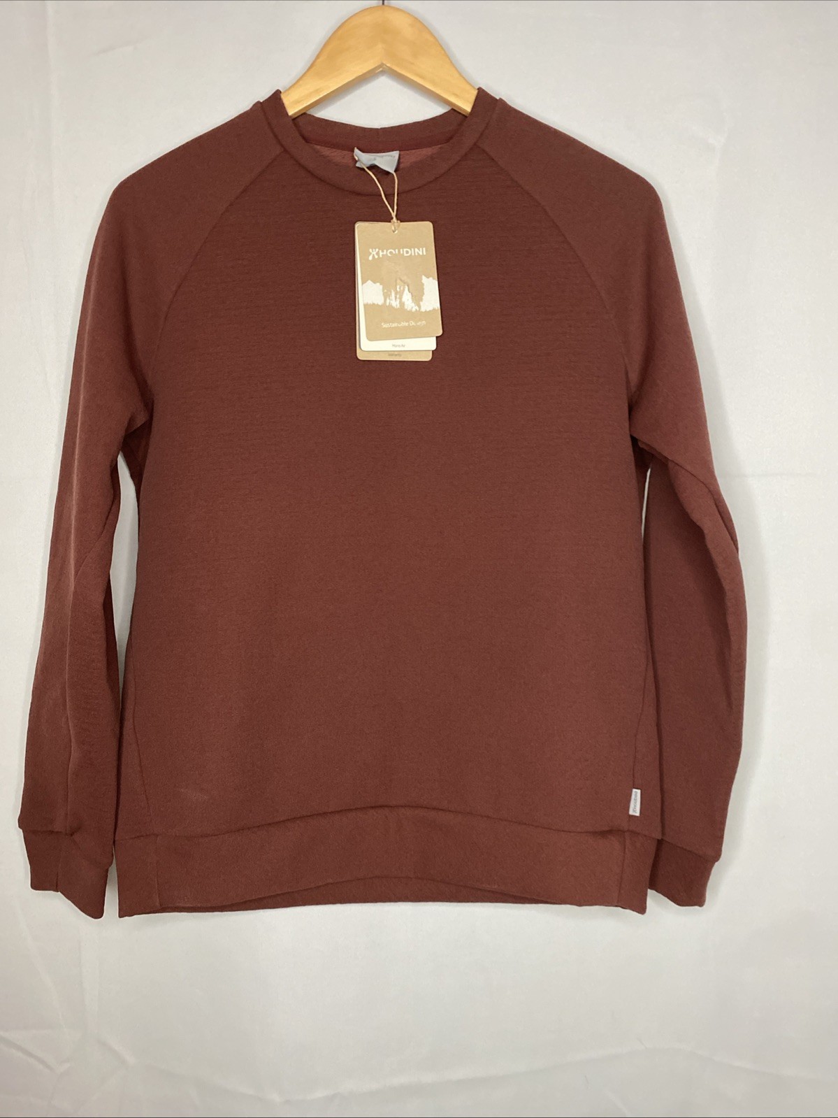 Pullover Houdini Mono Air Crew para Mujer Talla S Color Terra Rojo Nuevo con Etiquetas Ropa Activa