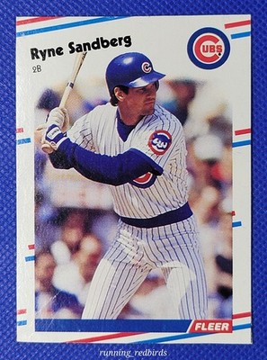 1988 Fleer Box Bottom Card Ryne Sandberg #C-10 HOF - EX - 10+ Items Ship FREE!