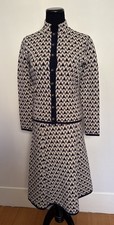 Vintage St. John s Knit 2 Piece Sweater Skirt Set Geometric Chevron Rare S