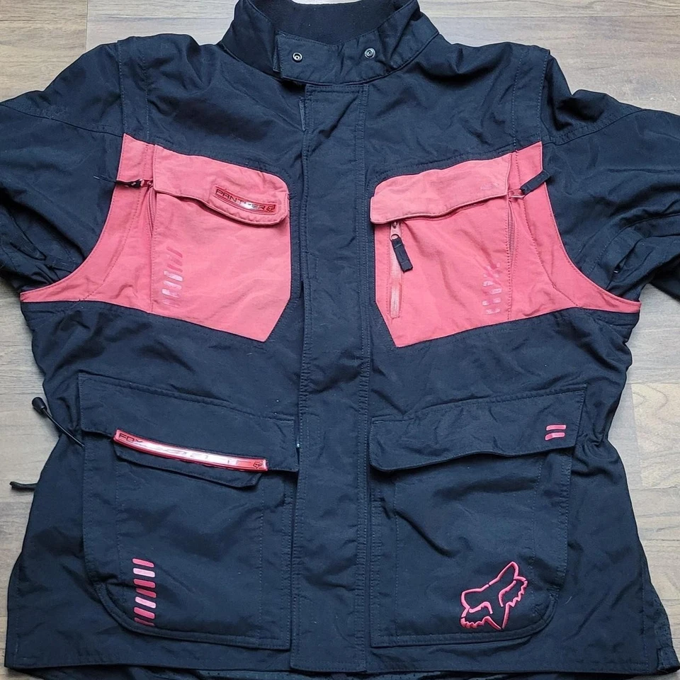 Panther by Fox Racing, black and red biker jacket Size Large - Image 4 of 4