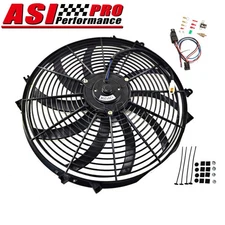 16" 12V Electric Slim Push Pull Fan & Mount Kit Radiator Engine Cooling Pro
