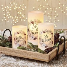 NEW   Flameless Flickering Christmas LED Candles Set w/ Remote And 8 Hour Timer