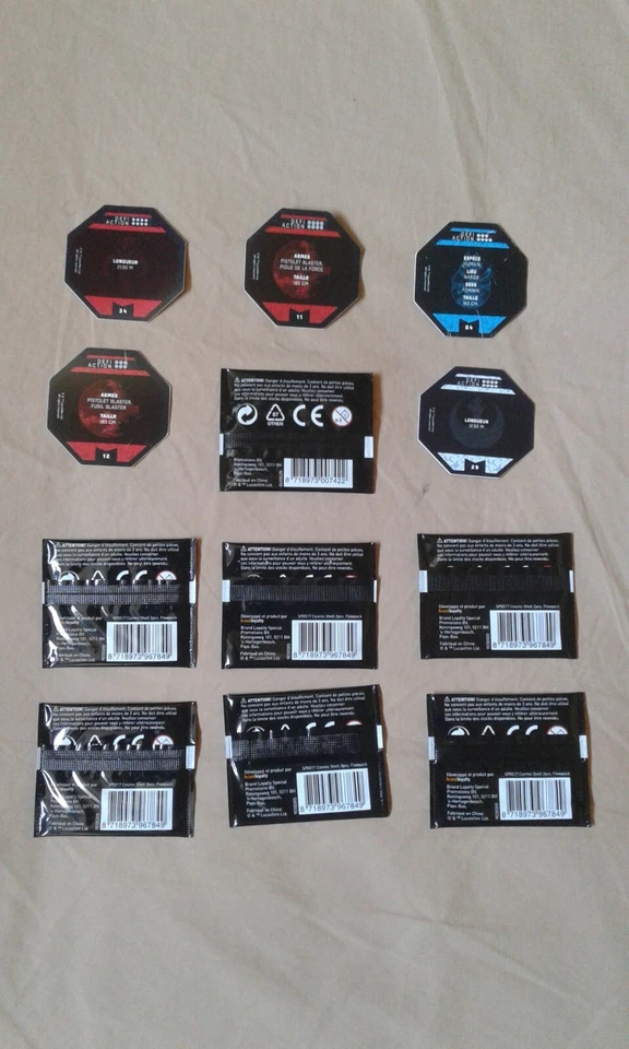 5 cartes STAR WARS LECLERC : 04, 11, 12, 29, 34 + 10 sachets neufs cosmic shells - Photo 2/4