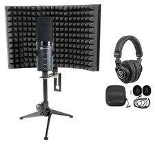 Rockville ROCK-STREAM PRO Gaming Recording Mic USB Microphone Headphones Shield