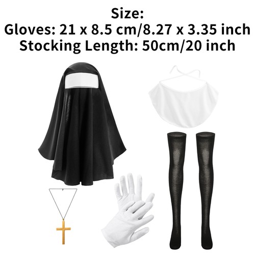 Adult 5-Piece Props Kit Stockings Cosplay Accessories Non-toxic Nun Priest Gift - Picture 19 of 31
