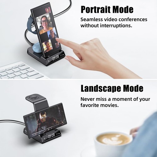 Wireless Charger for Samsung Charging Station, 3 in 1 Android Phone Wireless ... - Photo 4 sur 6
