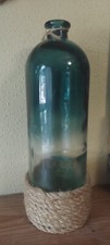 16 Tall Home Decor Glass Bottle Turquoise Blue Tint Beach Theme Porch Or Foyer