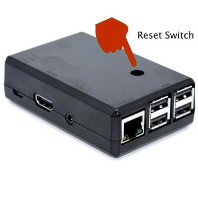 SB COMPONENTS PiStart: Protective Closed Case for Raspberry Pi 3 with Reset Switch - Black