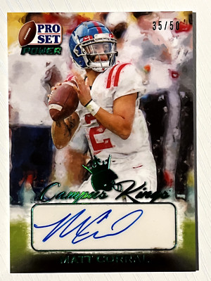 Matt Corral 2021 Leaf Pro Set Power Campus Kings Auto Green 35/50 Ole Miss