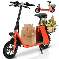 Electric Scooter for Adults - Foldable Scooter with Seat & Carry Basket-680W P