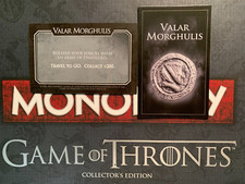 TARJETA MONOPOLY JUEGO DE TRONOS VALAR MORGHULIS Travel To Go