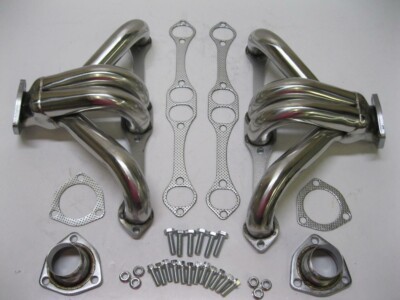 Stainless Shorty Hugger Headers For 283-400 Small Block Chevy Street Rod SBC V8