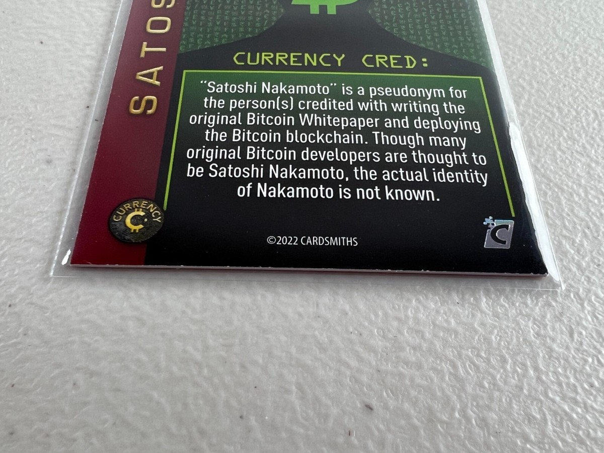 Cardsmiths Satoshi #2 Base Card 1st Ed. Currency Series | eBay