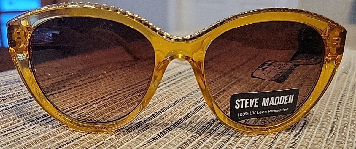 Steve Madden Sunglasses Womens One Size Brown Gold New With 