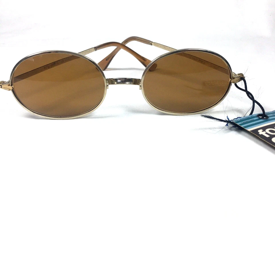 Gafas de sol vintage Foster Grant FF77 doradas ovaladas con borde de metal EE. UU. con etiquetas 12D Foto 4 de 4