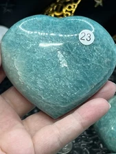 Natural Amazonite Puffy Hearts Turquoise Blues Aqua L@@K Free ship & Gift