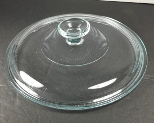 PYREX Blue Tint Glass Round Lid Replacement G1C Ribbed Inner Circle