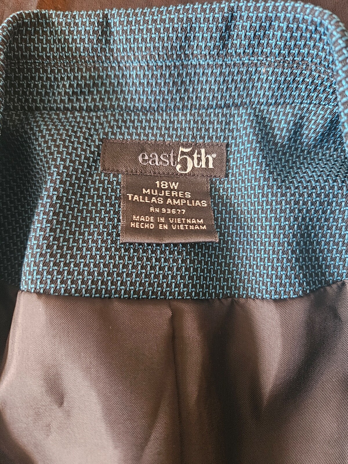 Teal patterned blazer with built in shoulder pads… - image 2