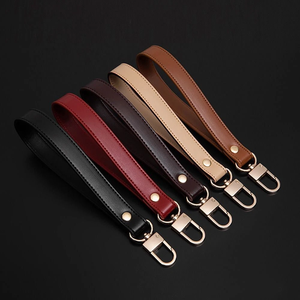 Detachable KeyChain Hand Strap PU Leather Handbag Belts Wristlet Key