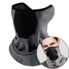 Fleece Thermal Neck Gaiter Half Face Mask Windproof Outdoor Scarf for Men Women