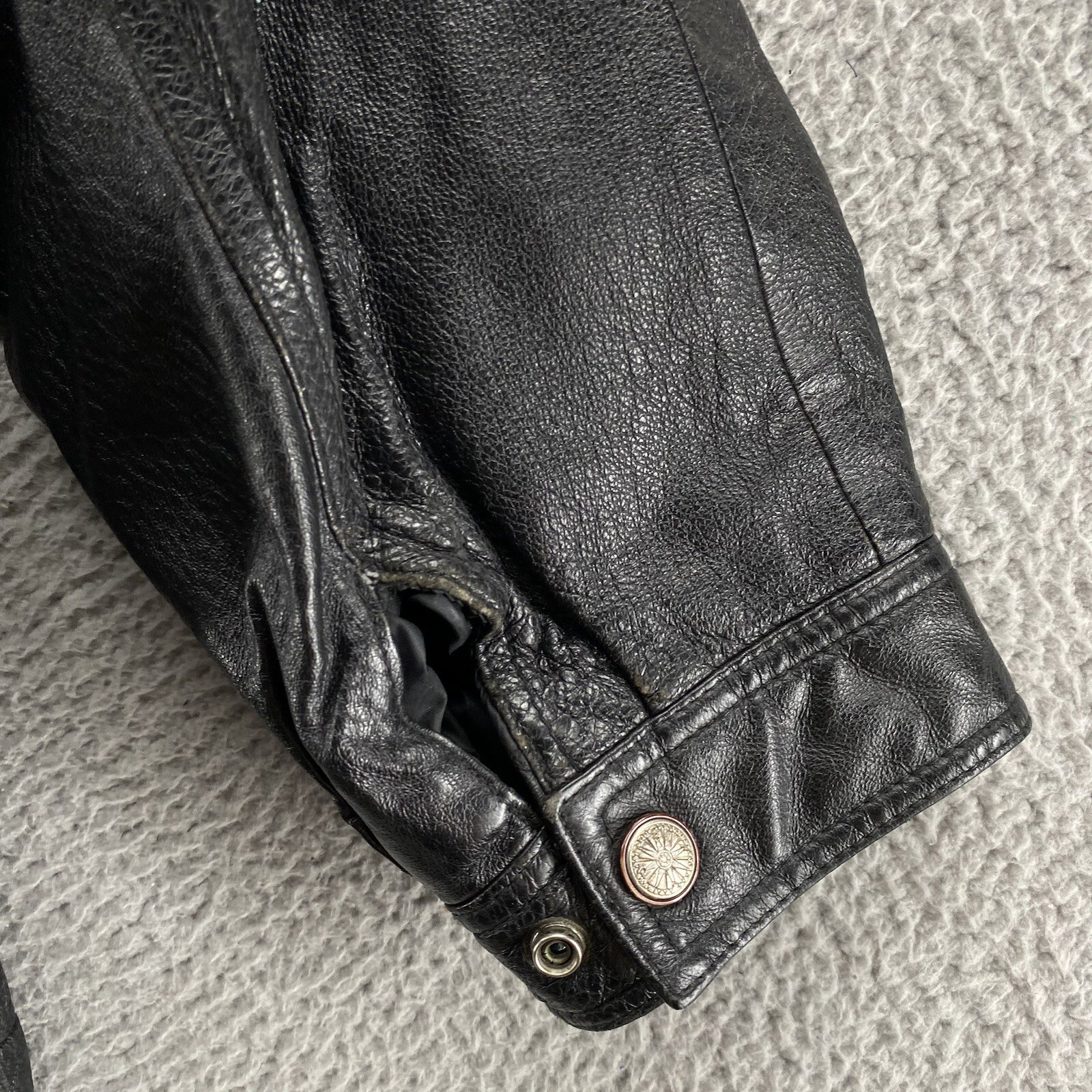 Wilsons Jacket Men Extra Large Black Leather Bike… - image 11