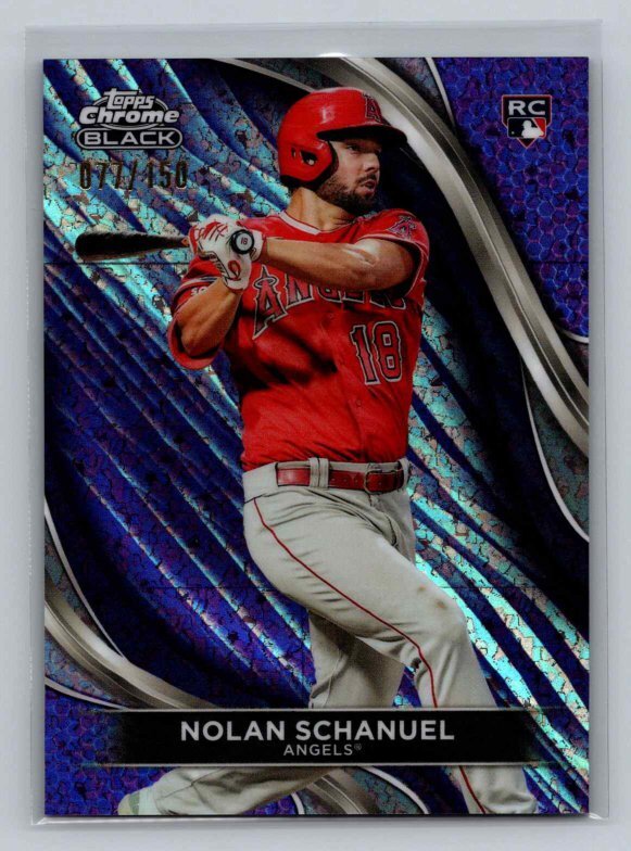 2024 Topps Chrome Black #75 Nolan Schanuel Purple Mini-Diamond Angels /150