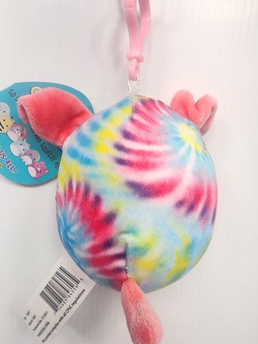 Squishmallows Shena the Tie Dye Dog Clip On 3.5" NWT - 第 2/4 張圖片