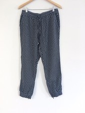 Lands End Pull On Elastic Pants Women s Size Small 6 / 8 Black White