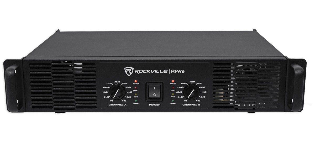 Rockville RPA9 3000 Watt Peak / 800w RMS 2 Channel Power Amplifier