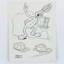 Vintage Print Looney Tunes Bugs Bunny Turtle Race Warner Brothers Cartoons