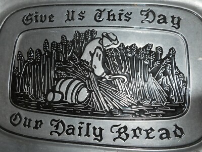 WILTON Pewter Give Us This Day Our Daily Bread Tray RWP ARMETALE MAN IN FIELD 